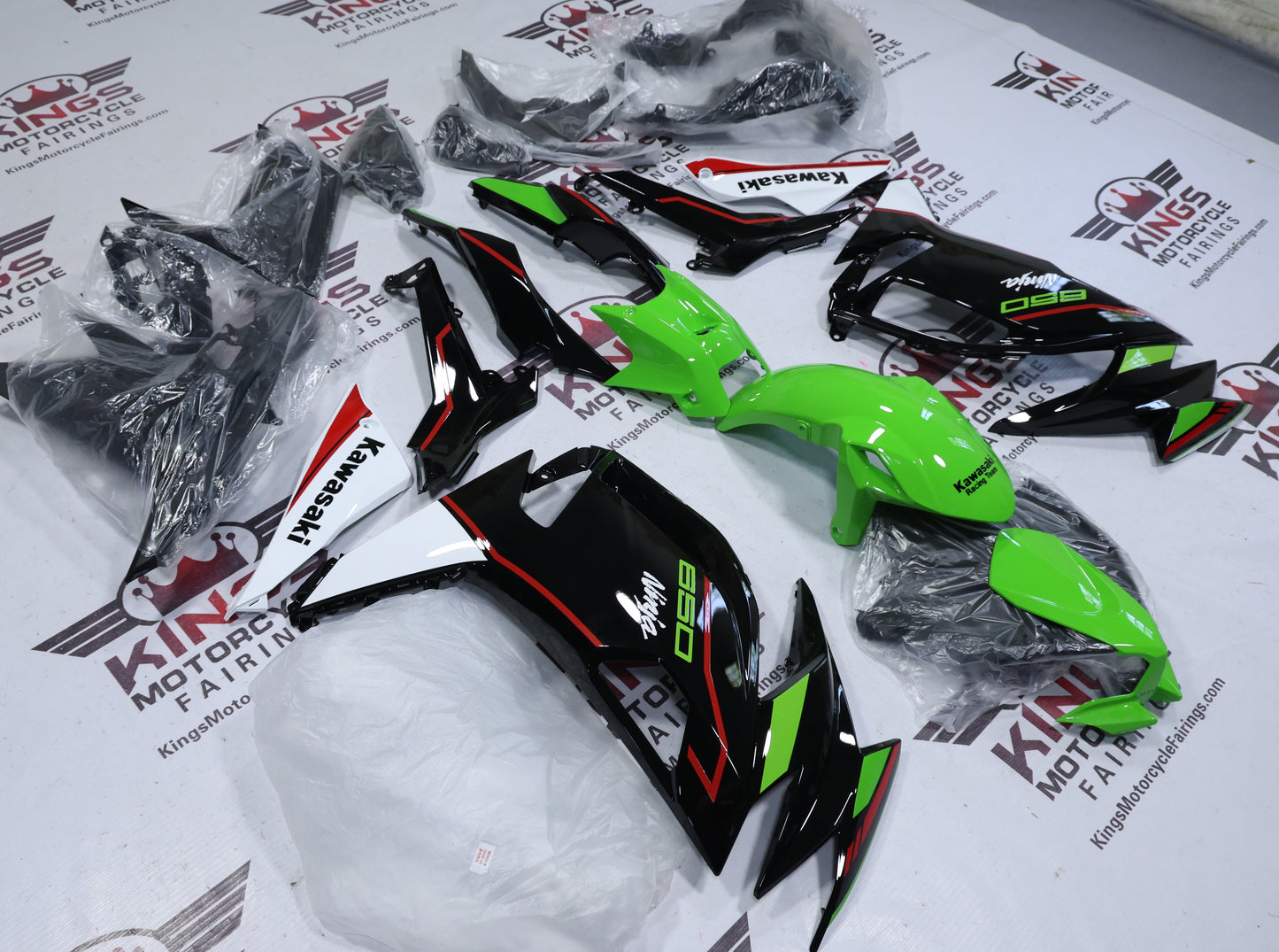 Kawasaki Ninja 650 Fairings (2020-2025) Green, Black, Red, White KRT at KingsMotorcycleFairings.com