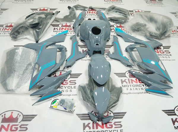 Kawasaki Ninja 650 Fairings (2020-2025) Nardo Gray, Blue at KingsMotorcycleFairings.com