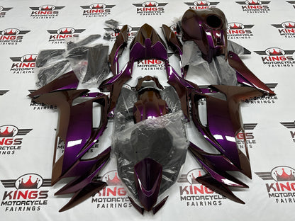 Fairings for Kawasaki Ninja 650 (2020-2025) Purple, Orange Chameleon at KingsMotorcycleFairings.com