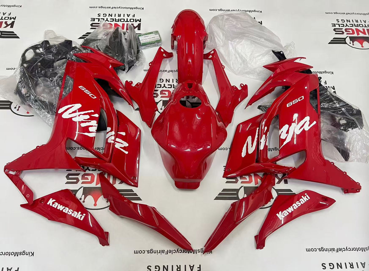 Kawasaki Ninja 650 Fairings (2020-2025) Red, White at KingsMotorcycleFairings.com