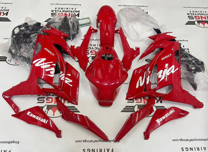 Kawasaki Ninja 650 Fairings (2020-2025) Red, White at KingsMotorcycleFairings.com