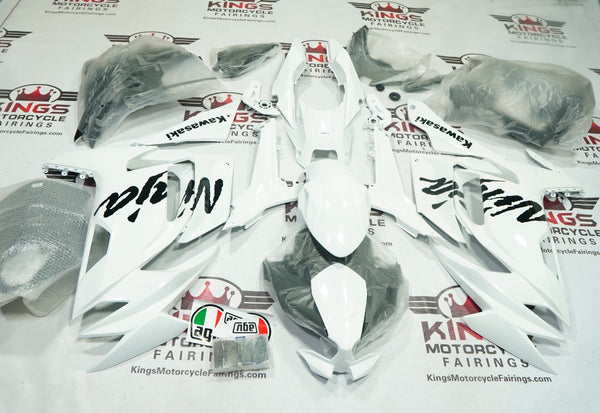 Kawasaki Ninja 650 Fairings (2020-2025) White Gloss, Black by KingsMotorcycleFairings.com