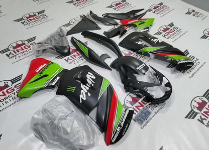 Kawasaki Ninja 650R Fairing Kit (2006-2008) Matte Black, Green, Red Monster at KingsMotorcycleFairings.com