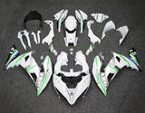 Kawasaki Ninja 650R Fairings (2017-2019) White, Silver, Green at KingsMotorcycleFairings.com