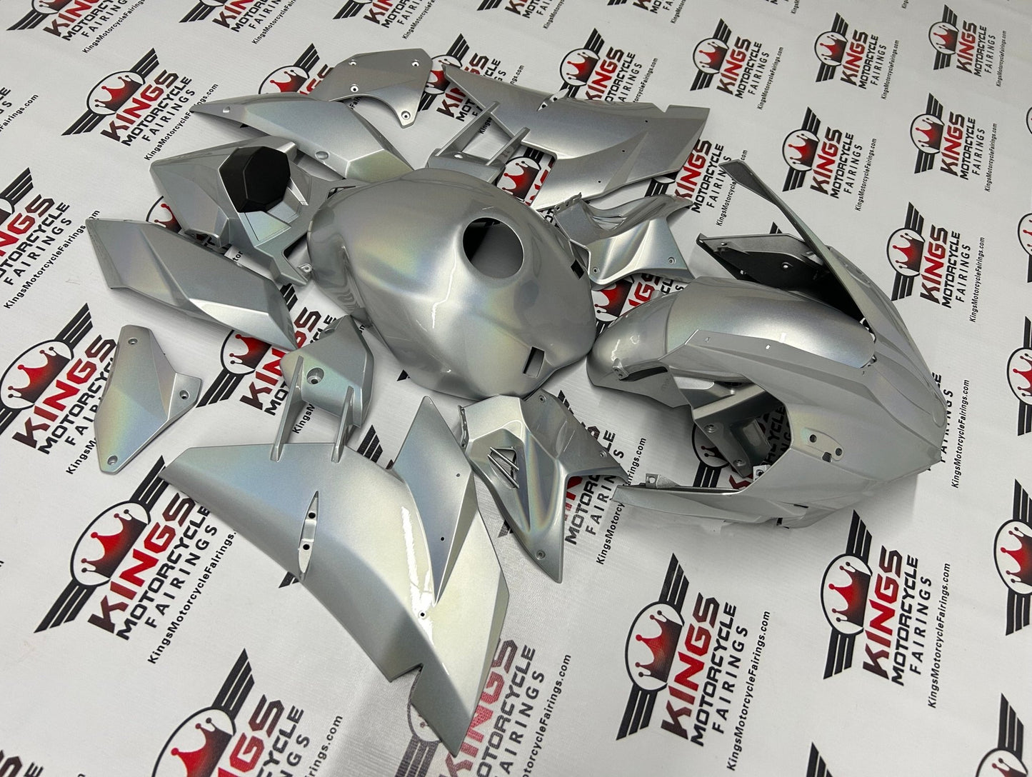 Kawasaki Ninja H2 Fairing Kit (2015-2022) Silver Holomatic at KingsMotorcycleFairings.com