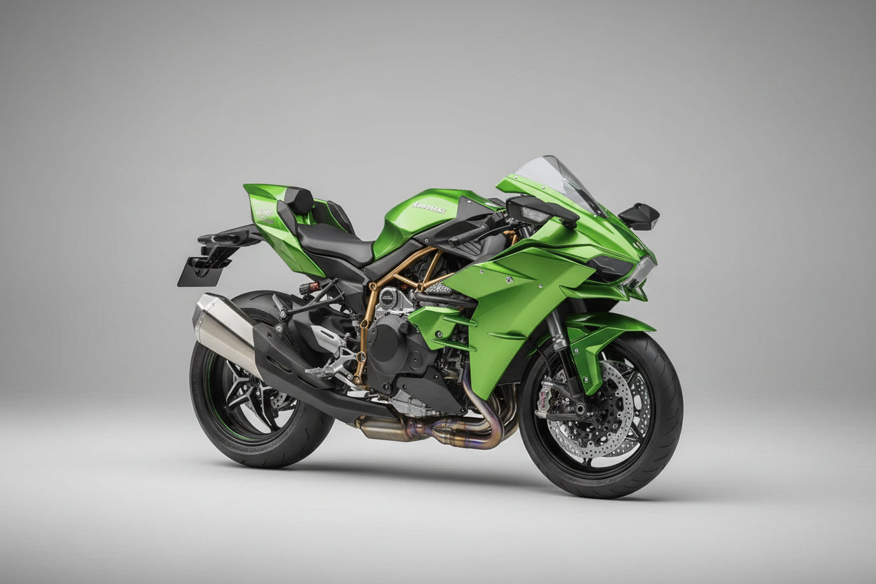 Green Kawasaki Ninja H2 Fairings (2015-2022) at KingsMotorcycleFairings.com