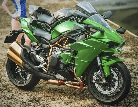 Kawasaki Ninja H2 Fairings (2015-2022) Green at KingsMotorcycleFairings.com