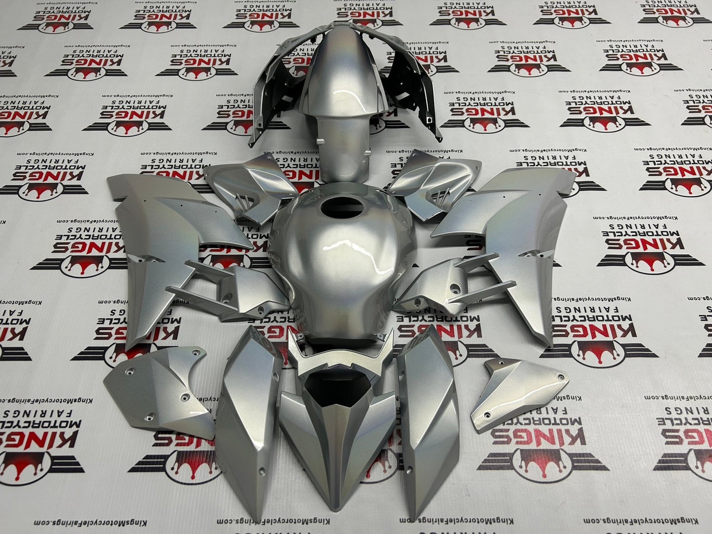 Kawasaki Ninja H2 Fairings (2015-2022) Silver Holomatic at KingsMotorcycleFairings.com
