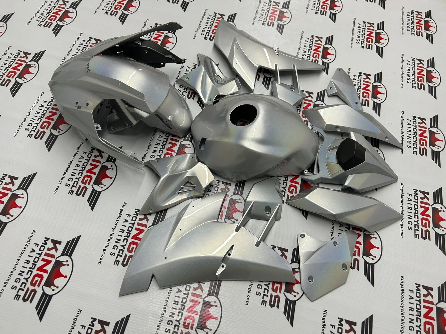 Kawasaki Ninja H2 Fairings (2015-2022) Silver Holomatic from KingsMotorcycleFairings.com