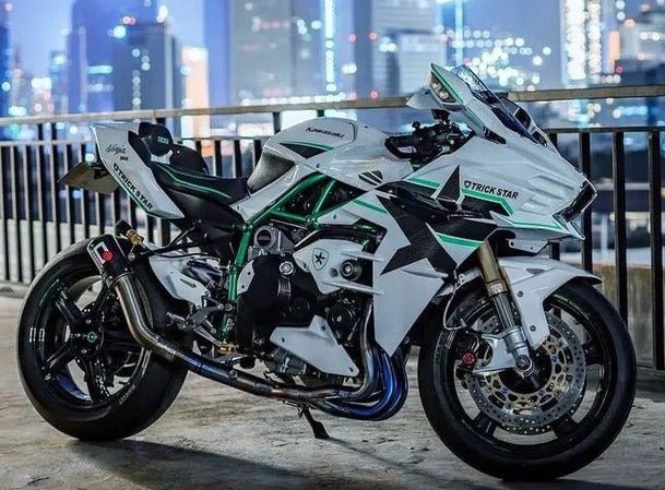 Kawasaki Ninja H2 Fairing set (2015-2022) White, Black, Green at KingsMotorcycleFairings.com