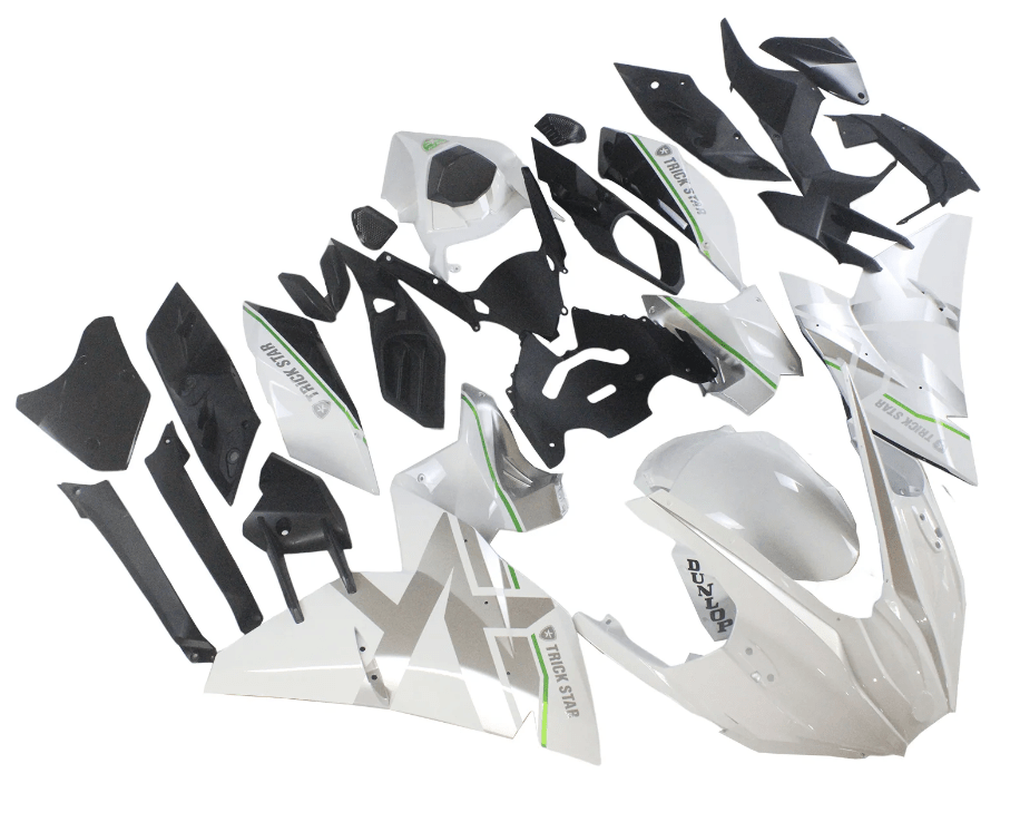 Kawasaki Ninja H2 Fairing set (2015-2022) White, Silver, Green at KingsMotorcycleFairings.com