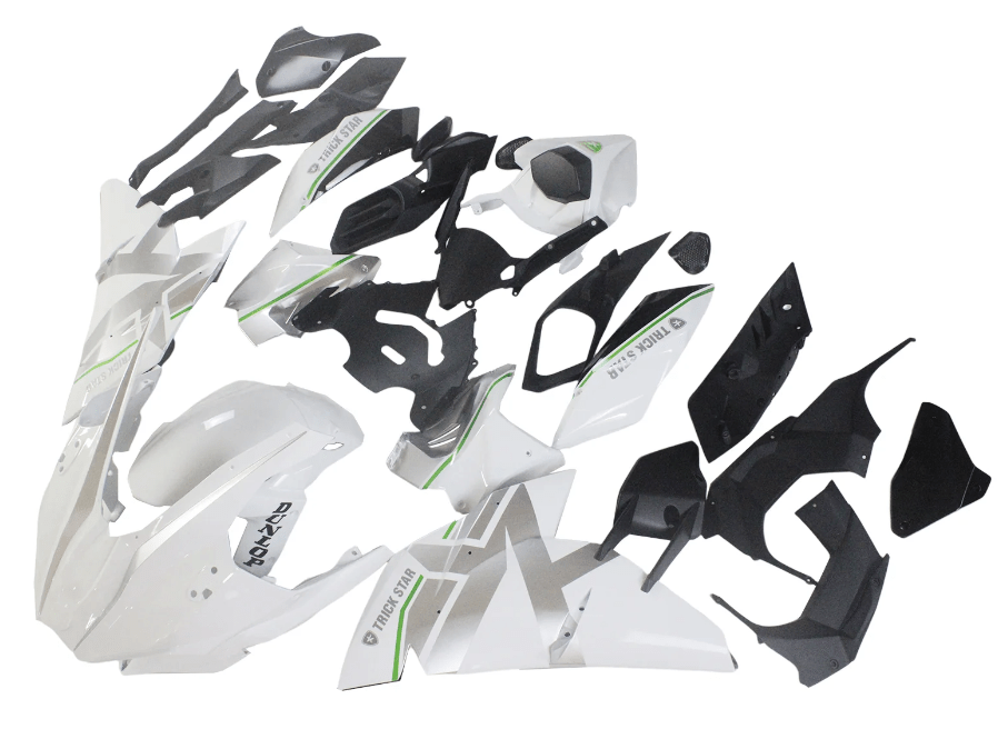 Kawasaki Ninja H2 Fairings (2015-2022) White, Silver, Green at KingsMotorcycleFairings.com