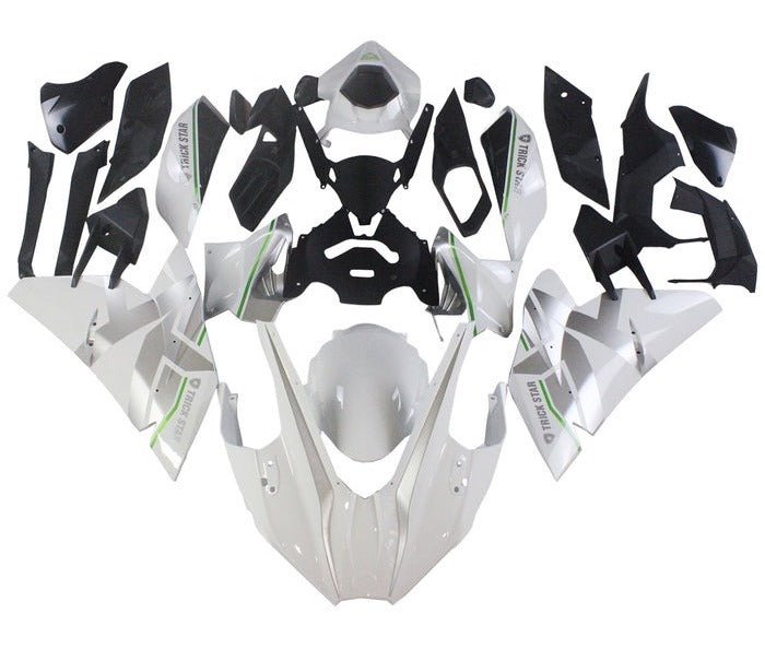 Kawasaki Ninja H2 Fairings (2015-2022) White, Silver, Green at KingsMotorcycleFairings.com