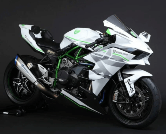 Kawasaki Ninja H2 Fairing kit (2015-2022) White, Silver, Green at KingsMotorcycleFairings.com