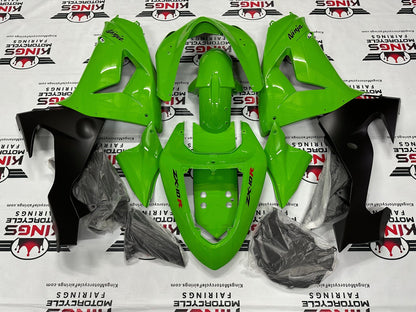 Kawasaki Ninja ZX10R Fairings (2006-2007) Green, Black at KingsMotorcycleFairings.com