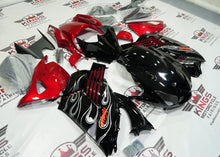 Kawasaki Ninja ZX-14R Fairings (2006-2011) Black, Silver Flames, Candy Red at KingsMotorcycleFairings.com