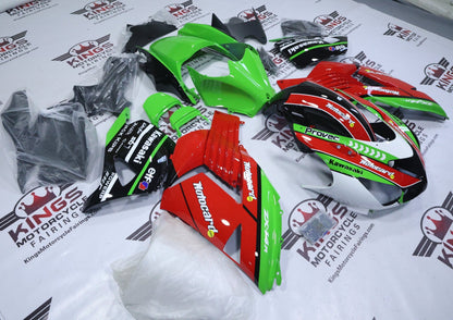 Kawasaki Ninja ZX-14R Fairings (2006-2011) Red, Green Motocard from KingsMotorcycleFairings.com