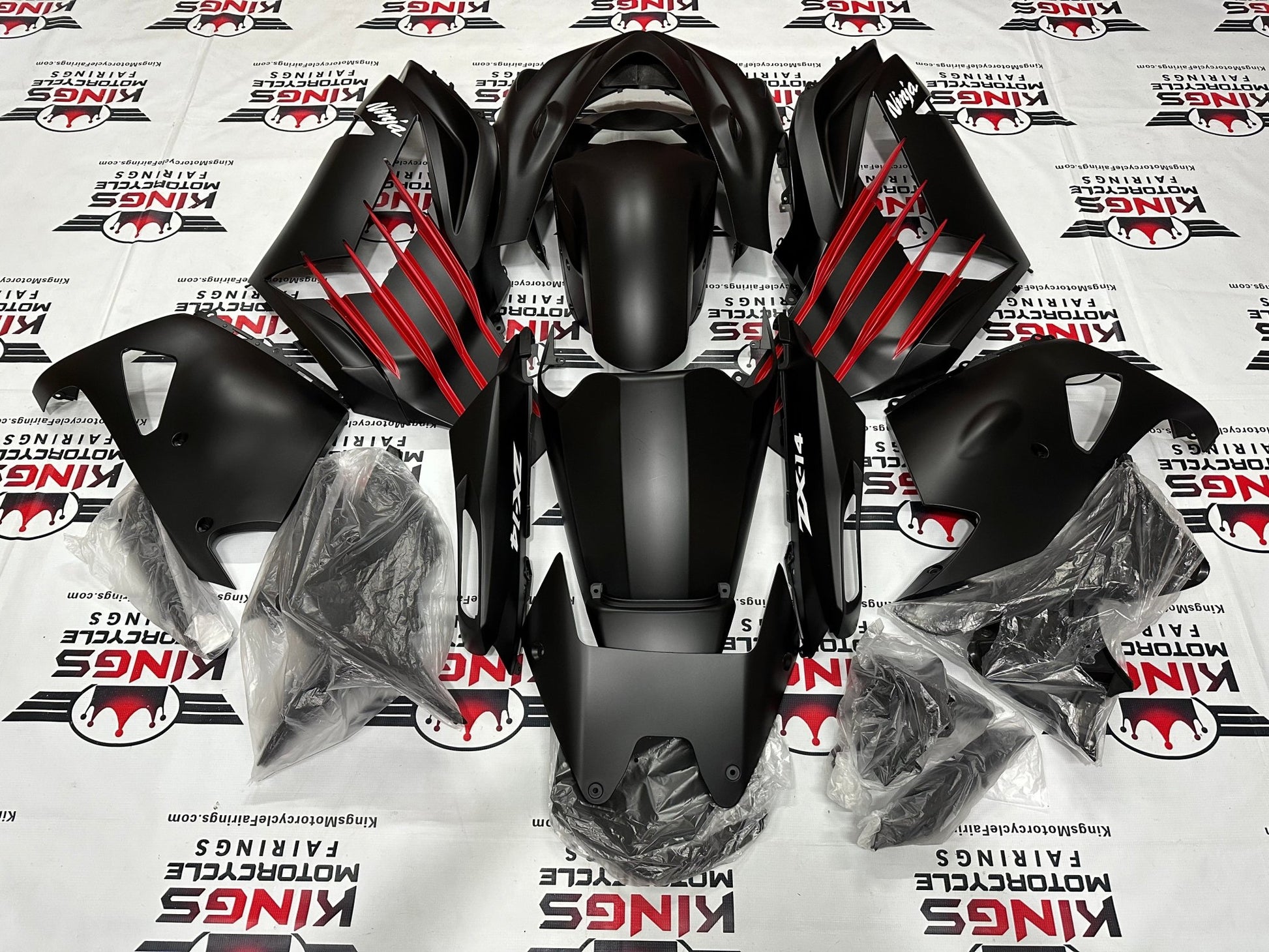 Kawasaki Ninja ZX-14R Fairings (2012-2024) Matte Black, Red, White from KingsMotorcycleFairings.com