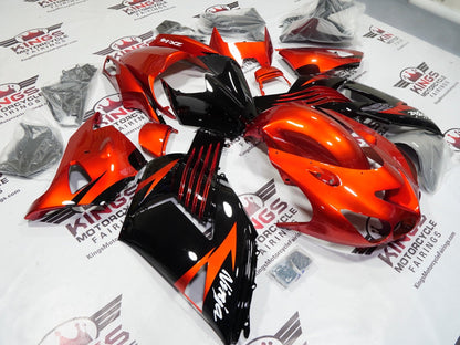 Kawasaki Ninja ZX-14R (2006-2011) Orange Candy, Black at KingsMotorcycleFairings.com