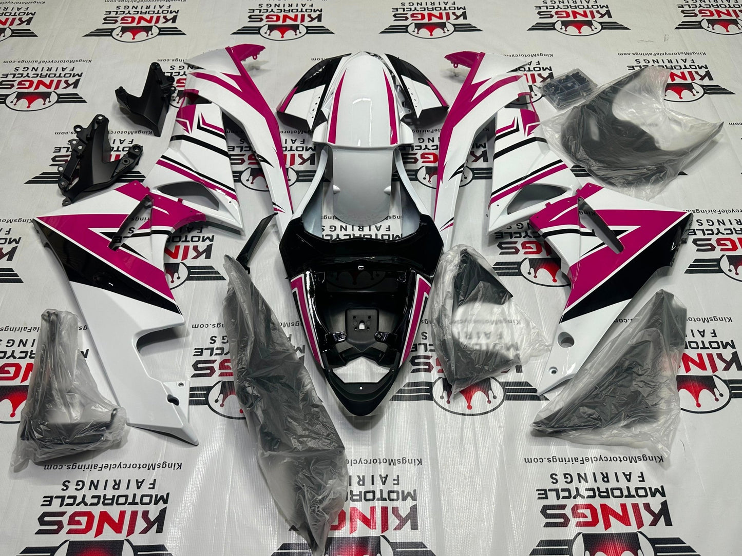 Kawasaki Ninja ZX-6R 636 Fairings (2009-2012) Pink, White, Black at KingsMotorcycleFairings.com
