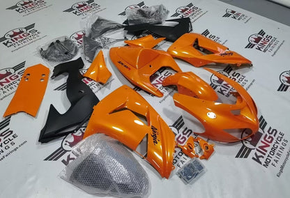 Kawasaki Ninja ZX10R Fairing Kit (2006-2007) Orange Pearl, Matte Black at KingsMotorcycleFairings.com
