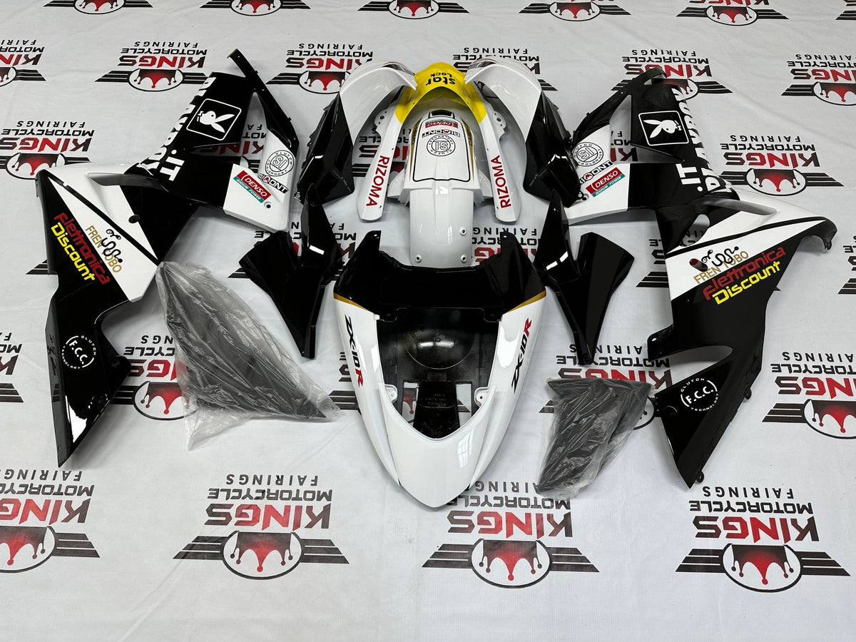 Kawasaki Ninja ZX10R Fairings (2004-2005) Black, White, Yellow Playboy from KingsMotorcycleFairings.com