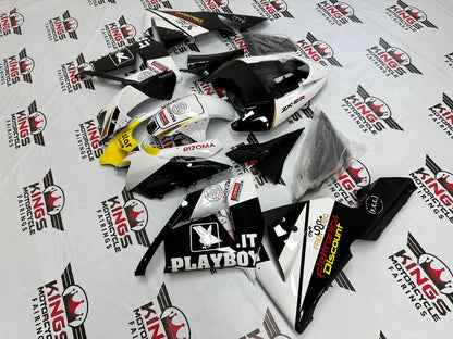 Kawasaki Ninja ZX10R Fairings (2004-2005) Playboy Black, White, Yellow at KingsMotorcycleFairings.com