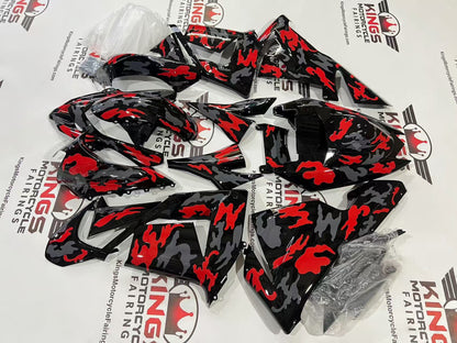 Kawasaki Ninja ZX10R Fairings (2004-2005) Red, Gray, Black Camouflage at KingsMotorcycleFairings.com