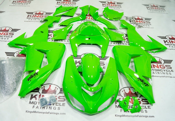 Kawasaki Ninja ZX10R Fairings (2006-2007) All Green at KingsMotorcycleFairings.com