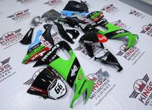 Kawasaki Ninja ZX10R Fairings (2008-2010) Black, Green Motocard Elf at KingsMotorcycleFairings.com