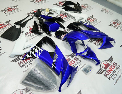 Kawasaki Ninja ZX10R Fairings (2008-2010) Blue, White, Black from KingsMotorcycleFairings.com