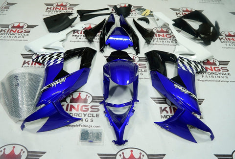 Kawasaki Ninja ZX-10R Fairings (2008-2010) Blue, White, Black by KingsMotorcycleFairings.com