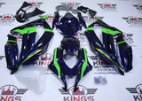 Kawasaki Ninja ZX10R Fairings (2016-2020) Dark Blue, Green at KingsMotorcycleFairings.com