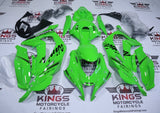 Kawasaki Ninja ZX10R Fairings (2016-2020) Green, Black Stripe, White at KingsMotorcycleFairings.com