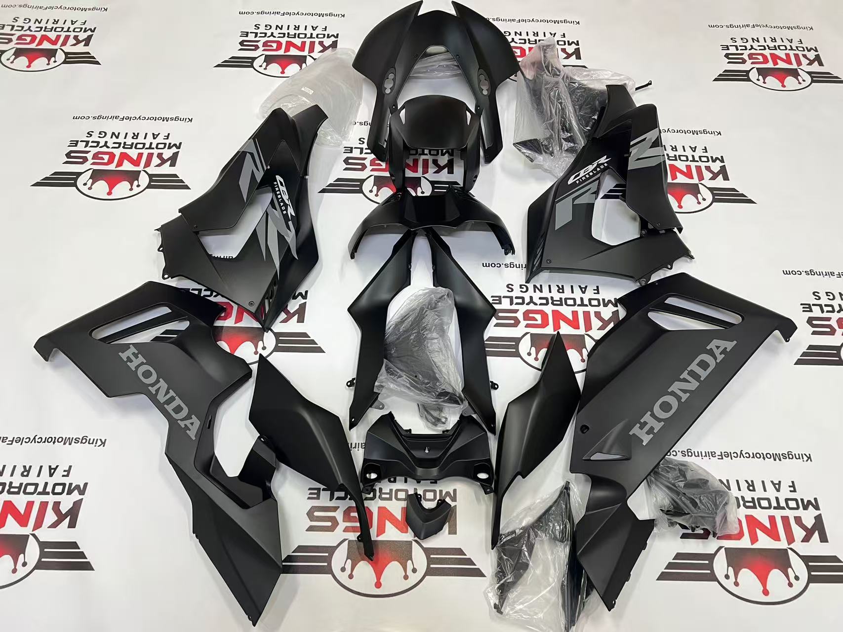 Kawasaki Ninja ZX10R Fairings (2016-2020) Matte Black, Gray at KingsMotorcycleFairings.com