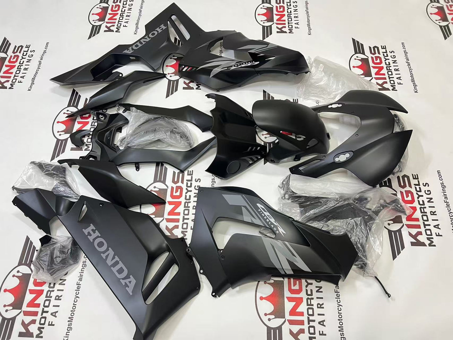 Kawasaki Ninja ZX10R Fairings (2016-2020) Matte Black, Gray from KingsMotorcycleFairings.com