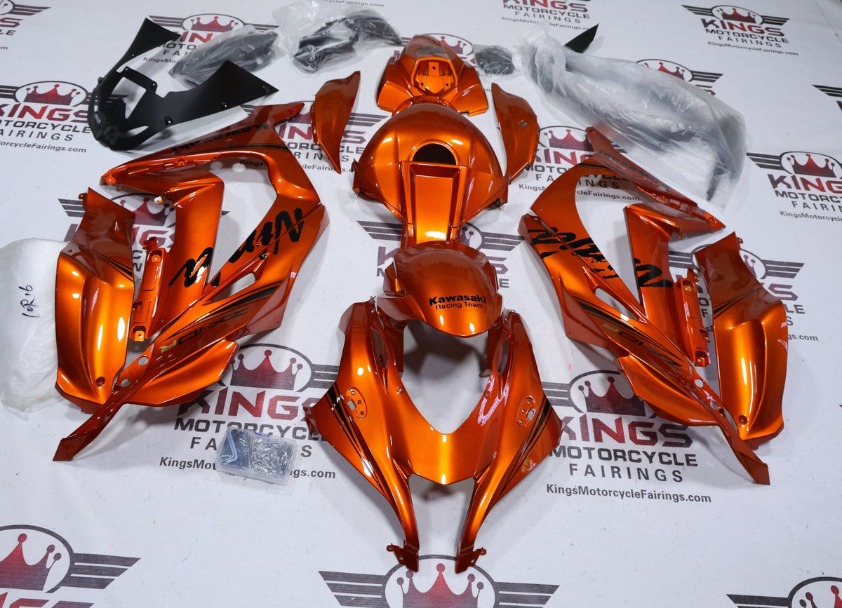 Kawasaki Ninja ZX10R Fairings (2016-2020) Orange Rust, Black KRT from KingsMotorcycleFairings.com