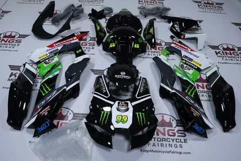 Kawasaki Ninja ZX10R Fairings (2021-2025) Black, Green Monster at KingsMotorcycleFairings.com