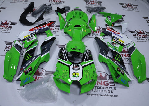 Kawasaki Ninja ZX10R Fairings (2021-2025) Green, Black, Monster at KingsMotorcycleFairings.com
