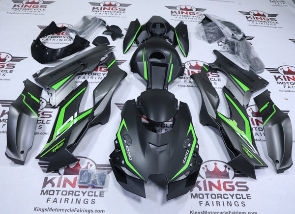 Kawasaki Ninja ZX10R Fairings (2021-2025) Matte Black, Matte Gray, Green, White at KingsMotorcycleFairings.com