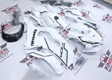 Kawasaki Ninja ZX10R Fairings (2021-2025) Metallic White, Black Stripe from KingsMotorcycleFairings.com