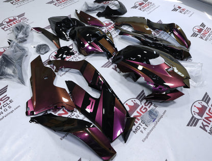 Kawasaki Ninja ZX10R Fairings (2021-2025) Pink, Gold Chameleon at KingsMotorcycleFairings.com