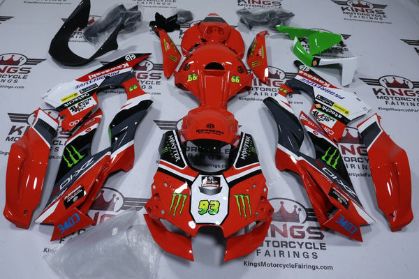 Kawasaki Ninja ZX10R Fairings (2021-2025) Red, Black Monster at KingsMotorcycleFairings.com