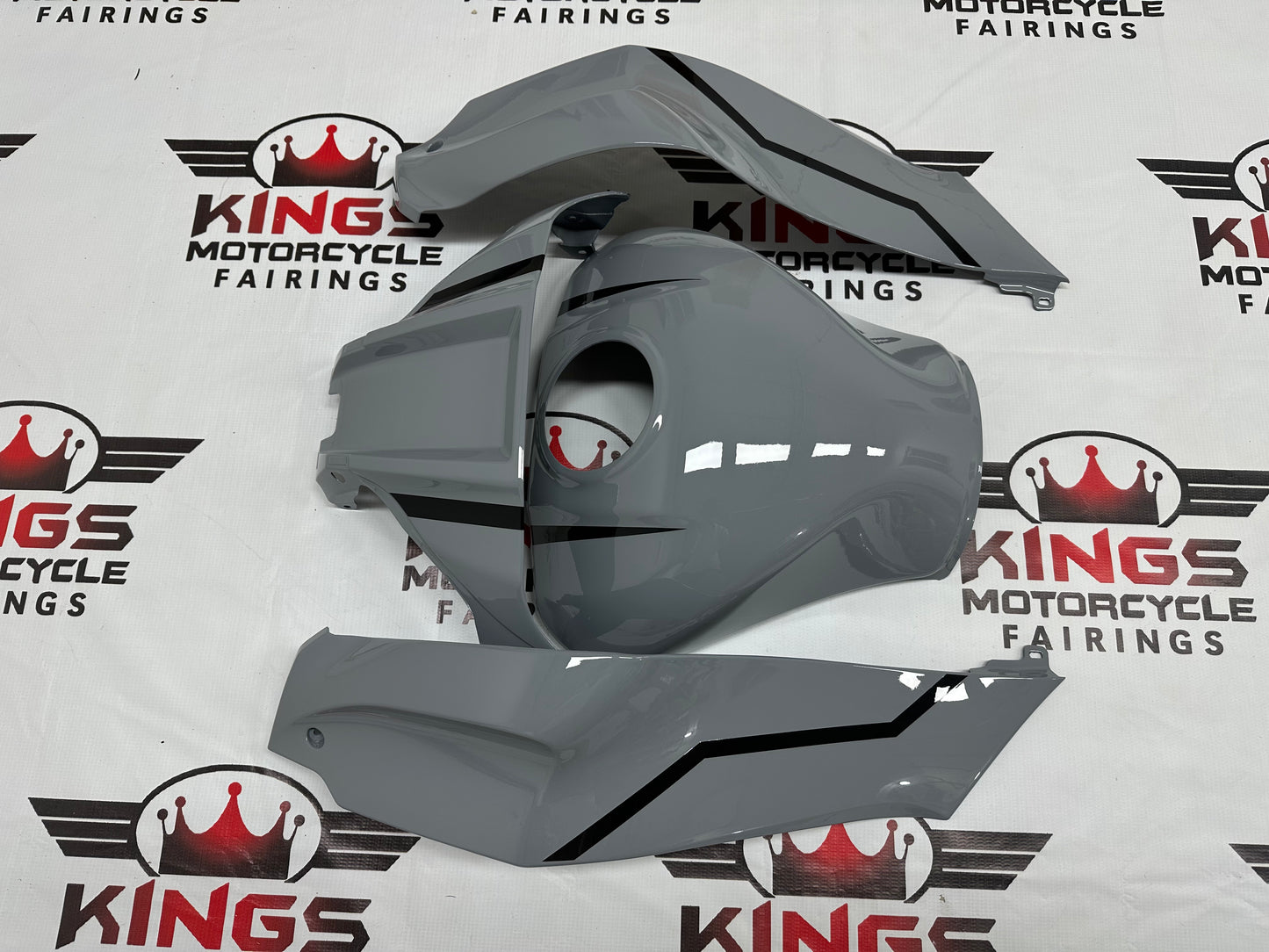 Kawasaki Ninja ZX10R Tank Cover Fairing (2021-2025) Nardo Gray, Black, White at KingsMotorcycleFairings.com