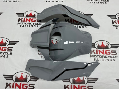 Kawasaki Ninja ZX10R Tank Cover Fairing (2021-2025) Nardo Gray, Black at KingsMotorcycleFairings.com