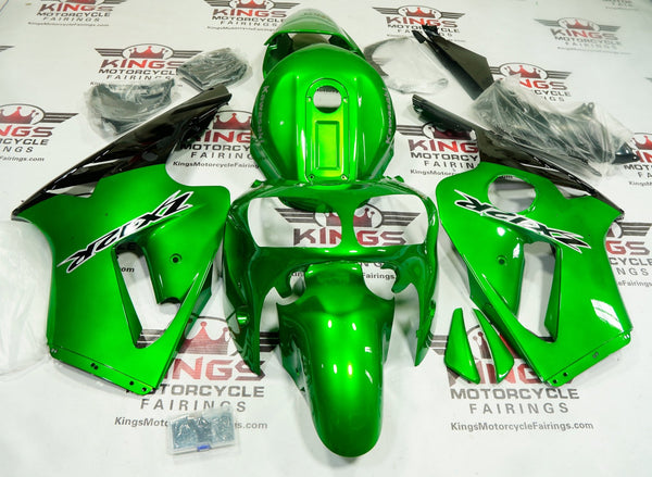 Kawasaki Ninja ZX12R Fairings (2000-2001) Green Metallic, Black at KingsMotorcycleFairings.com