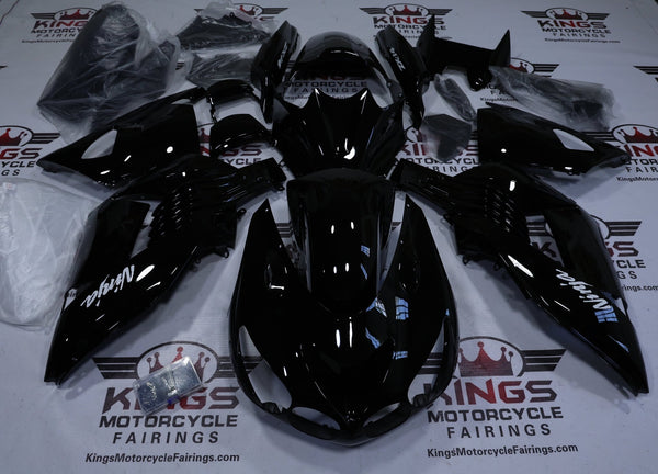 Kawasaki Ninja ZX14R Fairings (2006-2011) All Black Gloss at KingsMotorcycleFairings.com