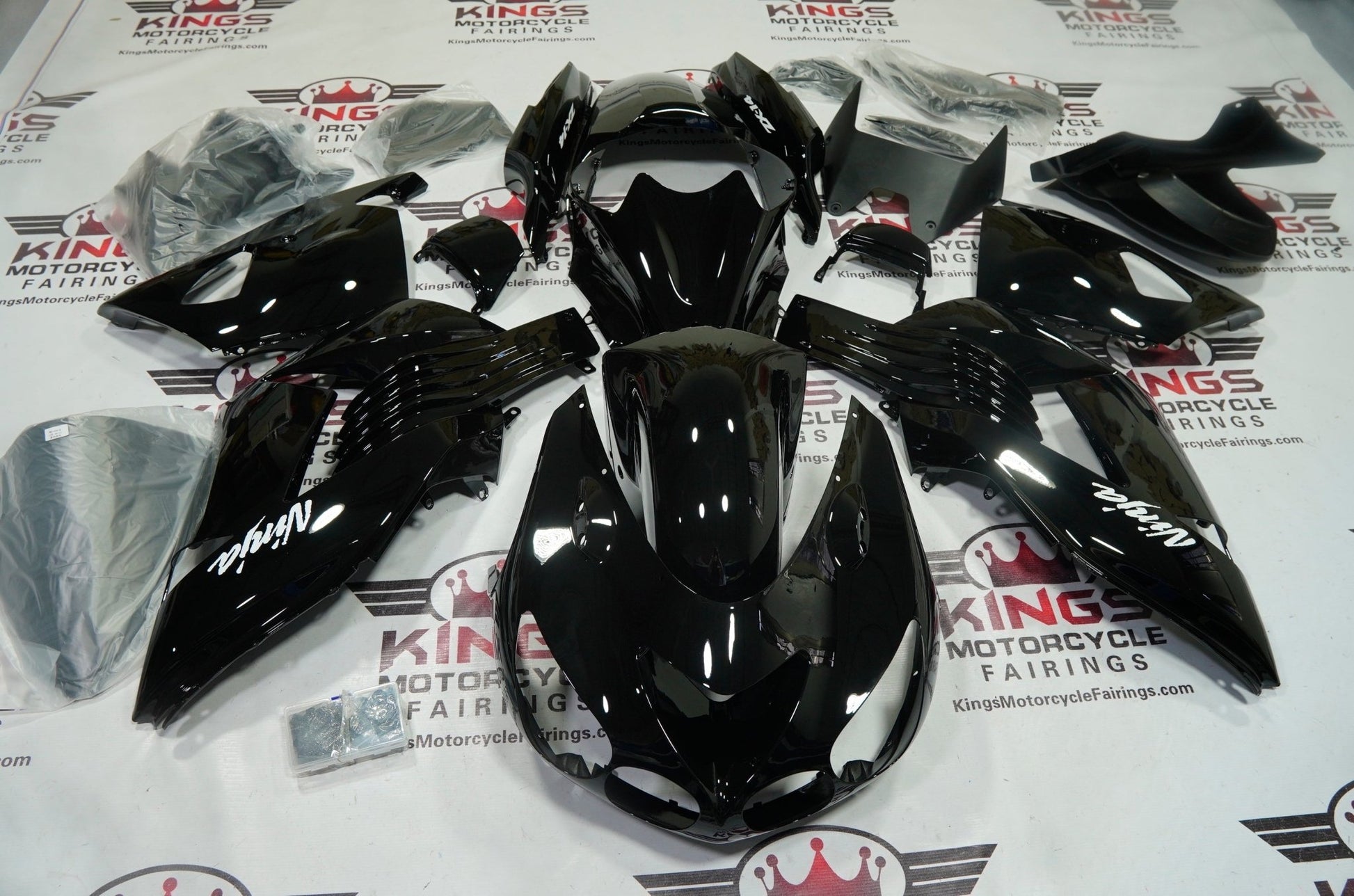 Kawasaki Ninja ZX14R Fairings (2006-2011) Black Gloss at KingsMotorcycleFairings.com