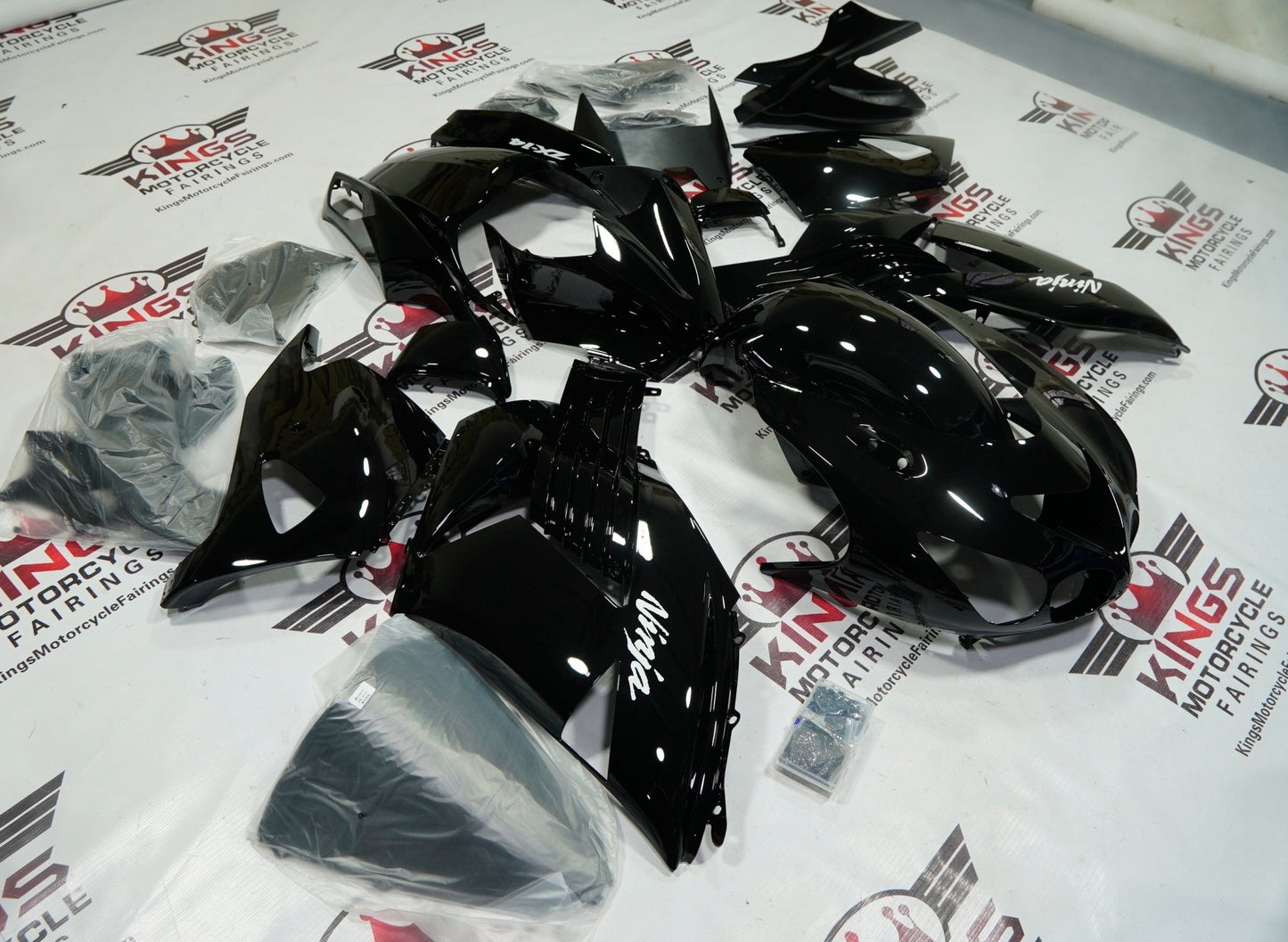Kawasaki Ninja ZX14R Fairings (2006-2011) Black Gloss from KingsMotorcycleFairings.com