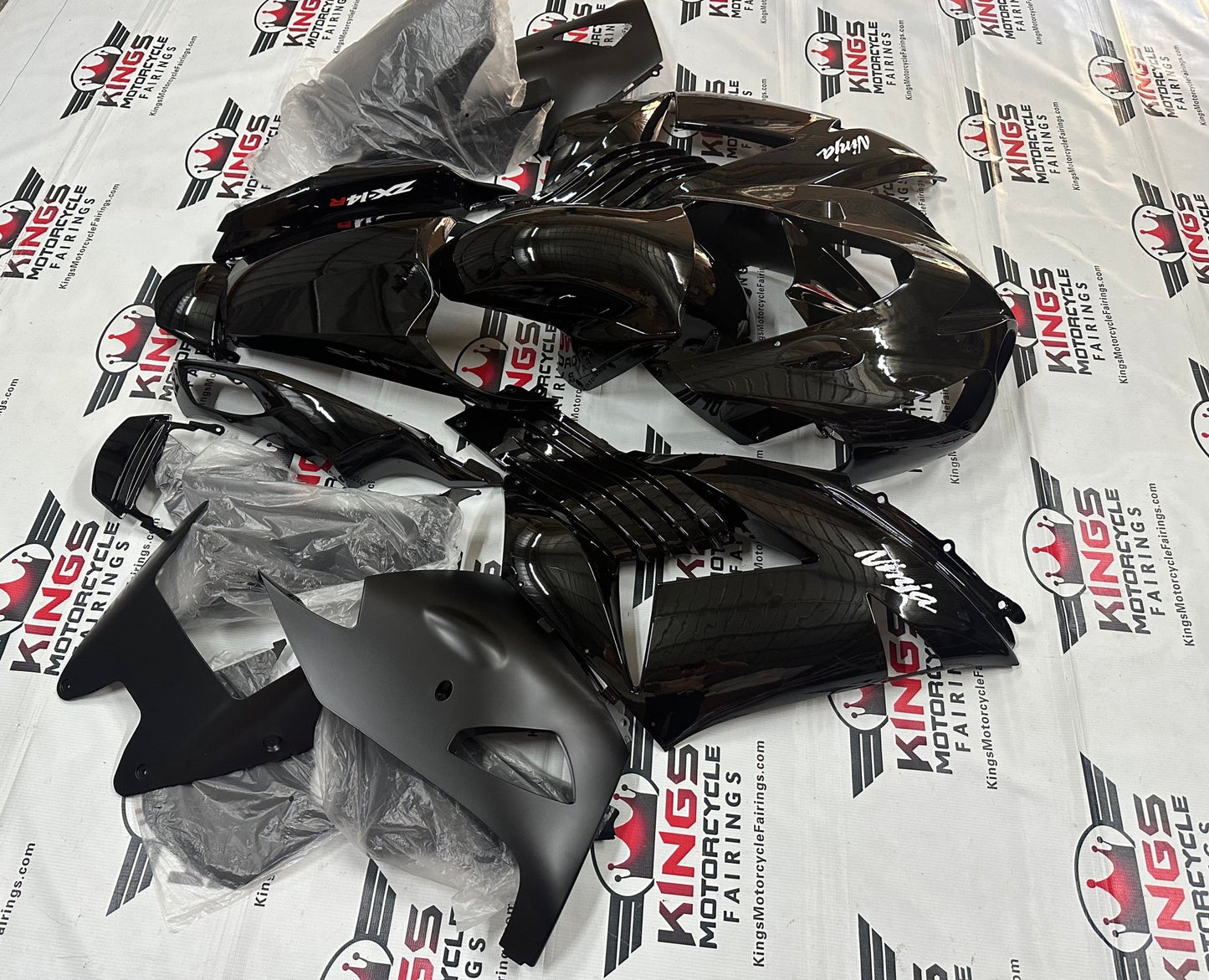 Kawasaki Ninja ZX14R Fairings (2006-2011) Black, Matte Black, White from KingsMotorcycleFairings.com